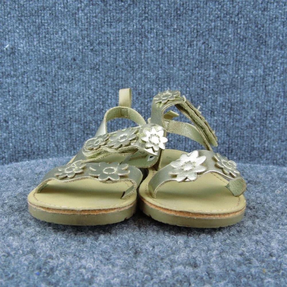 Carter's Ankle‎ Strap Shoes Gold Synthetic Hook & Loop Size T 6 Medium